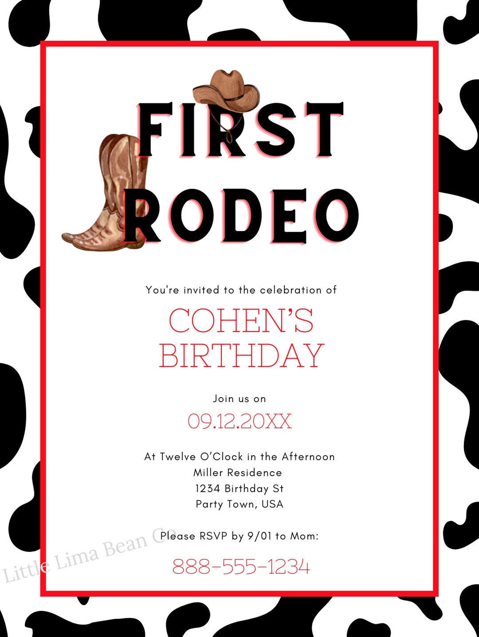First Rodeo Birthday Invitation Printable VARIATIONS - Etsy