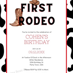 First Rodeo Birthday Invitation Printable VARIATIONS - Etsy