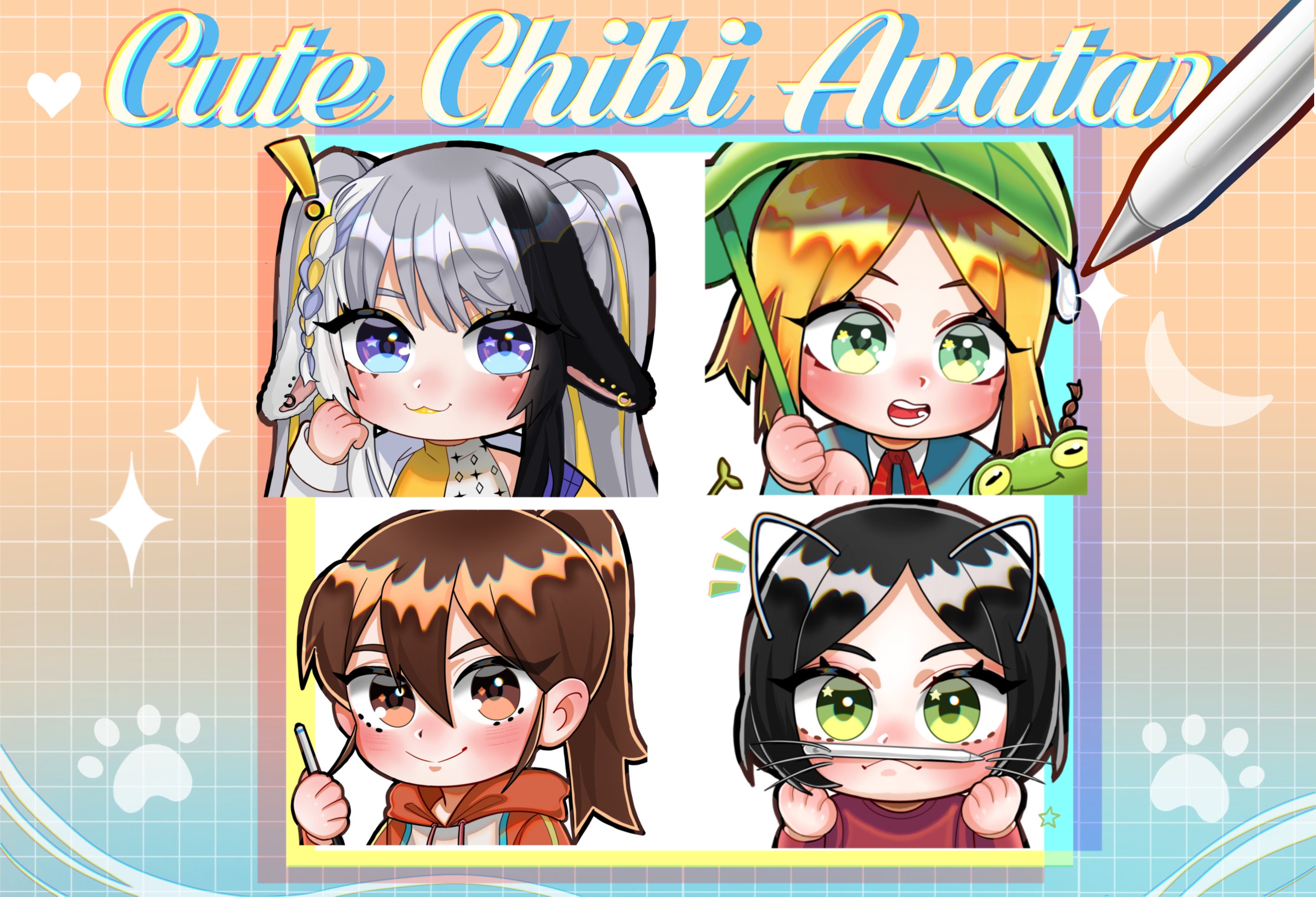 Cute Chibi Avatar Profile!! - Etsy