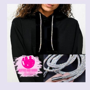 Cordón de diamantes de imitación de Bling, cadena de Bling, cadena de sudadera con capucha de Bling, cordón de sudadera con capucha de diamantes de imitación, regalo para ella, regalo para mamá, regalo de Navidad