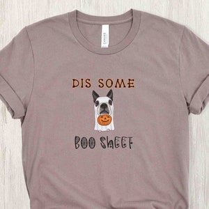 Boo Sheet t-shirt, Funny Halloween shirt, Boston Terrier, Cute Fall Shirts, Halloween, Pun Shirt, Cute Halloween