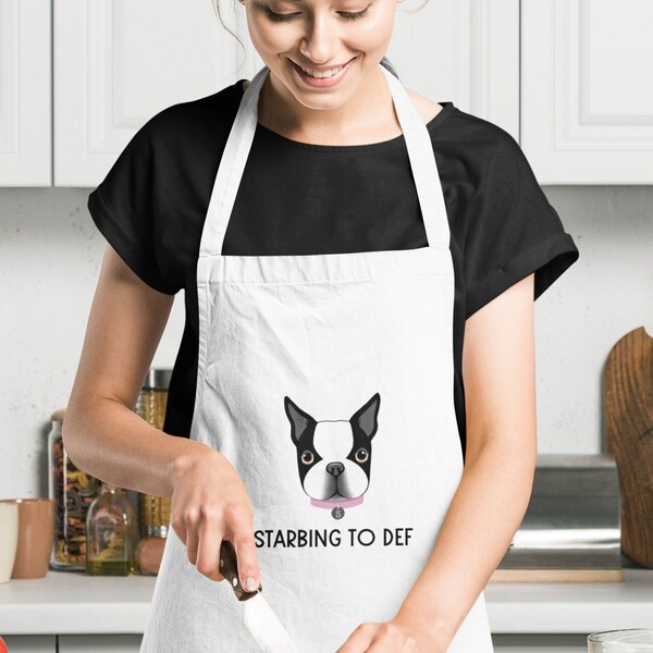 Starbing to Def Apron, Smidge Apron, Smidge and Doodle Apron, Boston Terrier Apron, Funny Apron, Gifts for Cooks