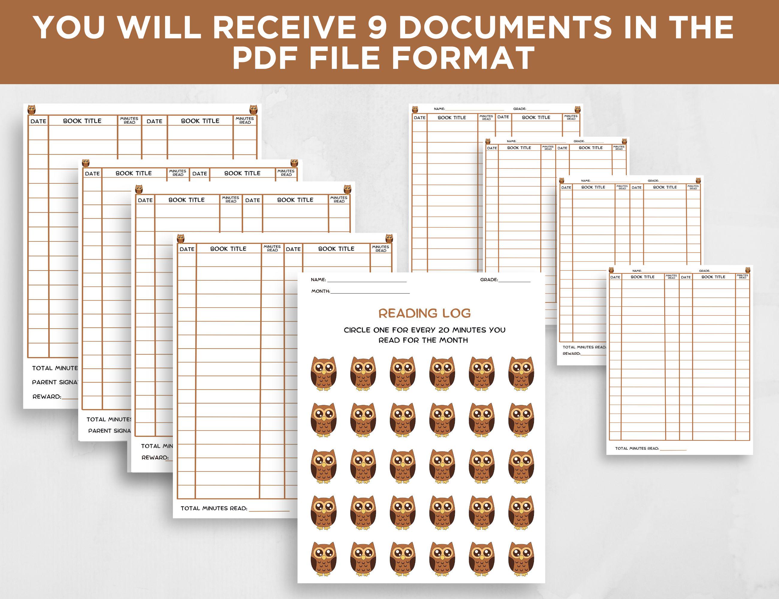 Owl Reading Log for Teachers and Homeschool - Etsy