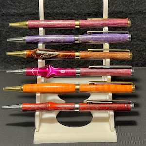 Handmade Exotic Wood Pen | Lathe-Turned Wooden Pen with Gold or Silver Hardware | Luxury Gift Pen in Pouch | Executive Writing Instrument