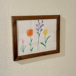 Magnetic Kids Artwork Picture Frame with Storage Walnut
