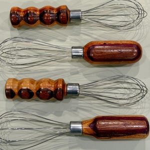 Hand-Turned Exotic Wood Whisk: Artisan Kitchen Tool