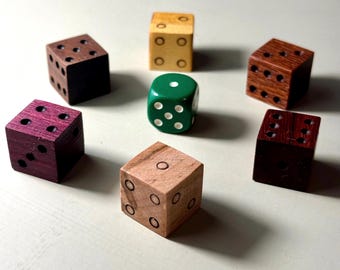 Handmade Wooden Dice Set in Exotic Woods