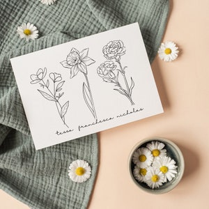 Regalo del Día de las Madres Mes de nacimiento Descarga de flores / Regalo de flores personalizado del Día de la Madre SVG / SVG personalizado de cumpleaños de mamá