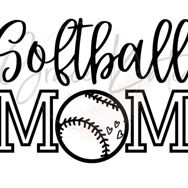 Softball Mom Bundle SVG | Love Softball Mom SVG | Softball Mom Bundle PNG Download | Softball Mom Cricut Cut Files Bundle