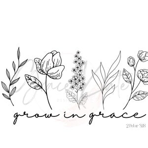 Décoration d'écriture inspirée de la ferme gracieuse Art numérique Grandir avec grâce Télécharger