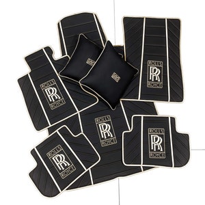 Rolls Royce Black/Seashell bespoke floor mats, trunk, 2 pillows
