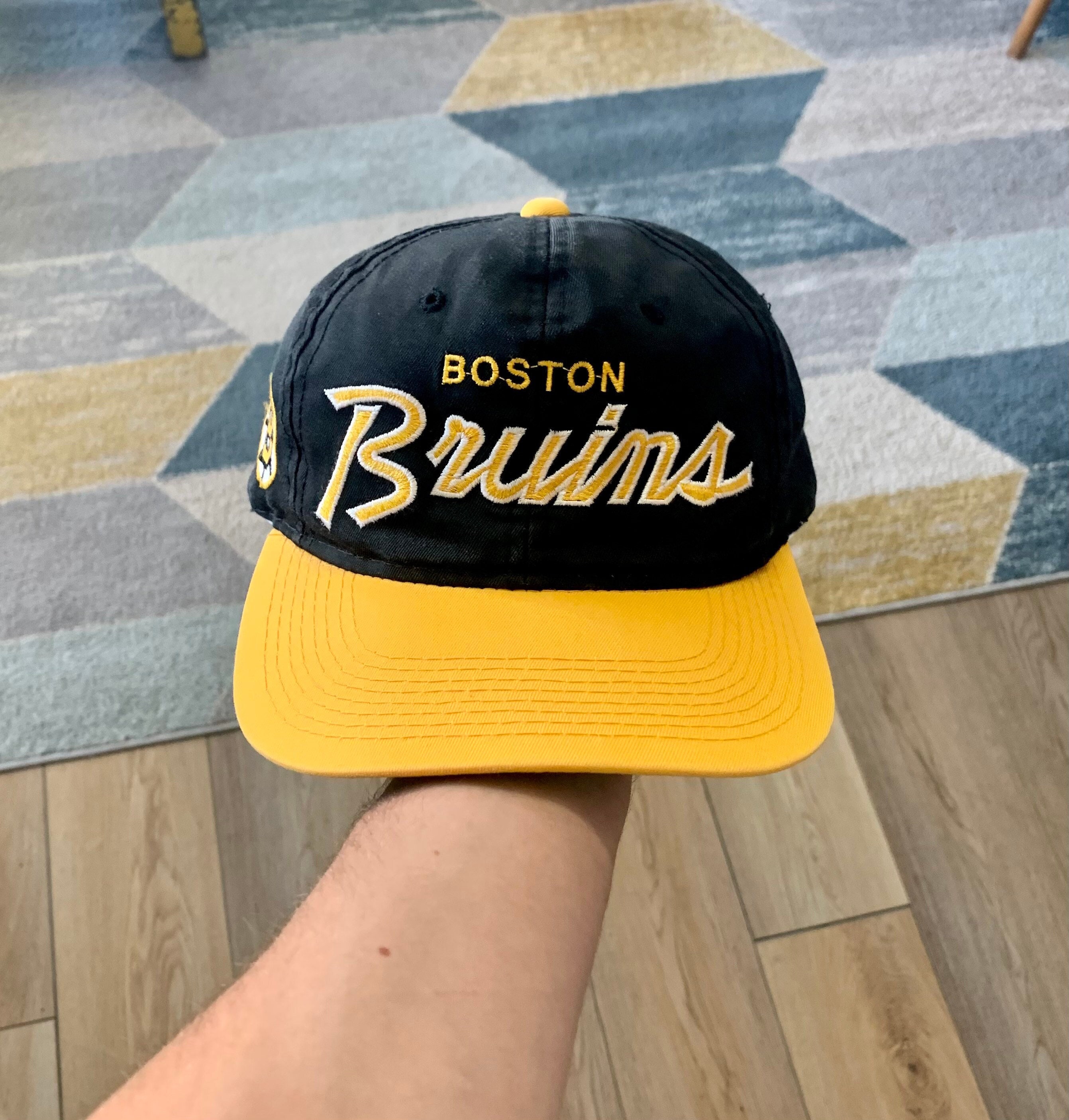 NWOT Vintage Boston Bruins Sports Specialties Plain Logo SnapBack Cap Hat  NHL