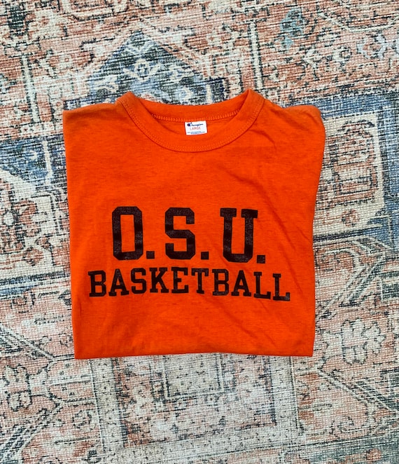 Vintage 70’s Champion x OSU Basketball Tee- Sz Lg