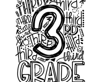 3rd Grade Silhouette Svg, Third Grade Svg, Kid Back To School 2024 Svg Download, First Day Of School Svg