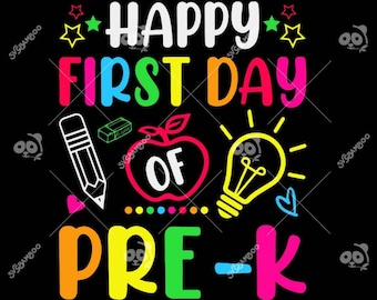 Happy First Day of Pre_K Svg, Back To School Pre_K Svg, Pre-K Teacher Svg Digital download, Kindergarten Svg