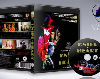 KNIFE + HEART (2018) - Horror Mystery - Manufactured-On-Demand Blu-Ray Disc with cover and printed disc. Shipped in Black 11mm Spine Case.