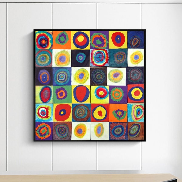 Farbstudie Quadrate -Wassily Kandinsky,Décor de bureau à domicile,Minimalisme,Peinture abstraite,Mid Century Modern,Art moderne,Custom Extra grande taille