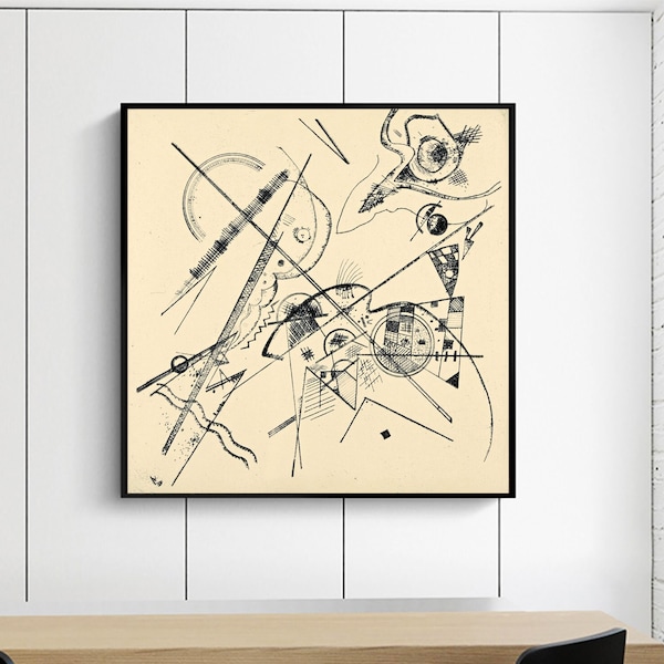 UNBETITELTE RADIERUNG-Wassily Kandinsky,Home office Decor,Minimalism,Abstract Painting,Mid Century Modern,Modern art,Custom Extra large size