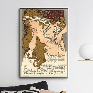 Poster for White Star Champagne by Moet et Chandon. Poster,1889. Metal  Print by Alphonse Mucha -1860-1939- - Pixels