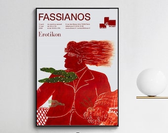 Alekos Fassianos,Exhibition Galerie Di Meo-Exhibition poster ,wall decor,Home office decor,giclee print in various sizes