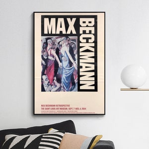Max Beckmann Retrospective -Exhibition poster ,wall decor,Home office decor,giclee print in various sizes