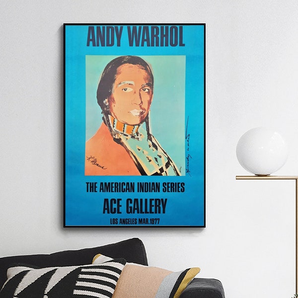 Andy Warhol, affiche de l'exposition American Indian Series, décoration murale, décoration de bureau à domicile, impression giclée en différentes tailles