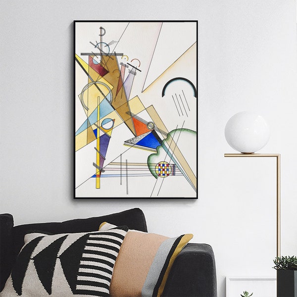 Gewebe -Wassily Kandinsky,Home office Decor,Minimalism,Abstract Painting,Mid Century Modern,Modern art,Custom Extra large size