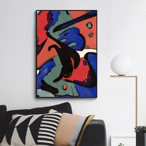 DER BLAUE REITER-Wassily Kandinsky, Decoración de oficina en casa, Minimalismo, Pintura abstracta, Moderno de mediados de siglo, Arte moderno, Tamaño extra grande personalizado