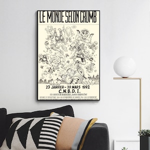 Robert Crumb Le Monde Selon Crumb Promotion Poster-Exhibition poster ,wall decor,Home office decor,giclee print in various sizes