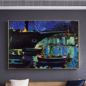 puerto-de-cadaques-noche-Salvador Dali, Decoración de oficina en casa, Cartel de exposición, Surrealismo, Impresión fina de Giclee, Arte moderno, Tamaño extra grande personalizado