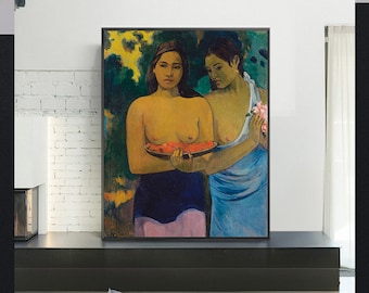 ポール・ゴーギャン：二人のタヒチの女性（1902年）美術館品質の