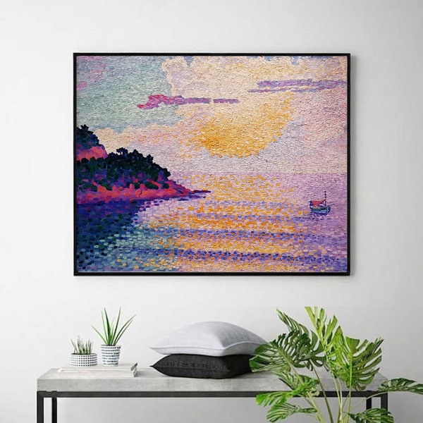 Sonnenuntergang uber dem Meer anagoria-Henri Edmond Cross,Impressionism Painting,Mid Century Modern Wall Art,giclee print in various sizes