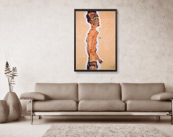 Selbstildnis-Egon Schiele,Home office Decor,Housewarming Gift,Expressionism,Vintage masterpiece Artwork,giclee print in various sizes