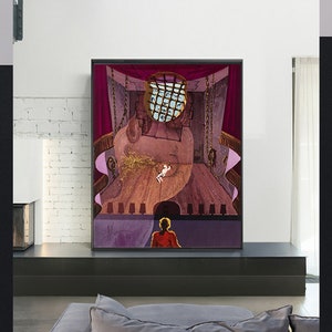 PRISON Ur Three PIÈCES du MARQUIS De Sade-Salvador Dali, Affiche d’exposition, Surréalisme, Giclee fine print, Art moderne, Personnalisé Extra grande taille