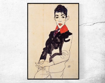 Knabenbildnis Erich Lederer-Egon Schiele,HomeDecor,Einweihungsgeschenk,Expressionismus,Vintage Meisterwerk Kunstwerk in verschiedenen Größen