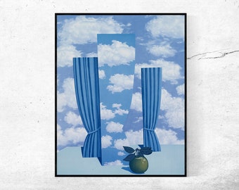 Le Beau Monde -Rene Magritte,Home office Decor,Surrealist Art,Abstract Painting,Exhibiton Poster,Vintage Art,Custom Extra large size