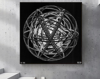 M C エッシャー、昼と夜、1938 年、カタログ番号 303、グラフィックス