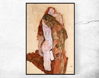 Frau und Mann-Egon Schiele,Büro Dekor,Einweihungsparty Geschenk,Giclee Druck in verschiedenen Größen