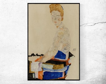 HALBAKT-Egon Schiele,Home office Decor,Housewarming Gift,Expressionism,Vintage masterpiece Artwork,giclee print in various sizes