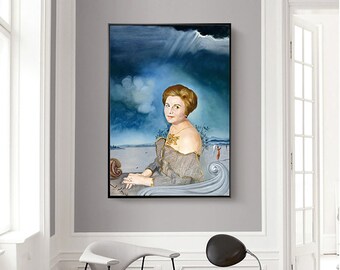 Portrait de Sara Maria Larrabure-Salvador Dali,Home Decor,Exhibition Poster,Surrealism, Giclee fine print,Modern art,Custom Extra large size