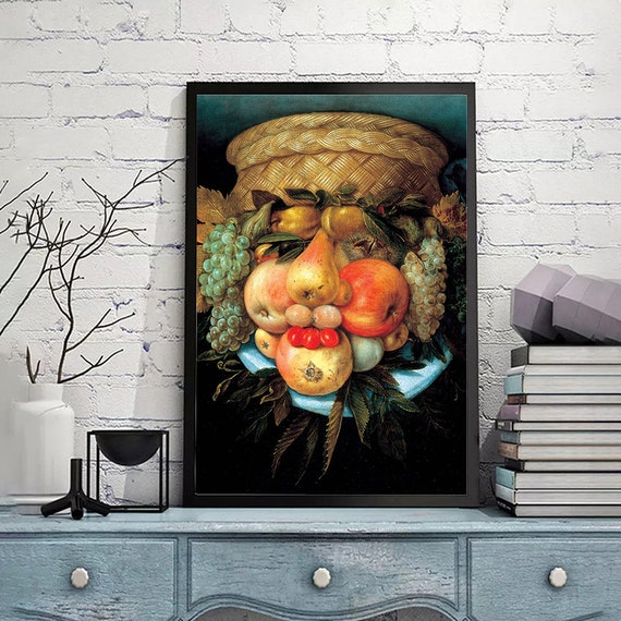 Fruit Basket giuseppe Arcimboldo home Office Decor wedding Gift italian Painter museum Quality vegetables Flower Art custom Extra Large Size Etsy