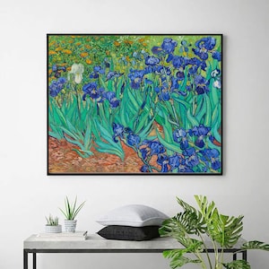 Vincent Van Gogh&#39;s Irises -Reproduction of a Classic Painting,Antique Art print,Home office decor,Vintage Wall Art,Museum Art,Masterpiece