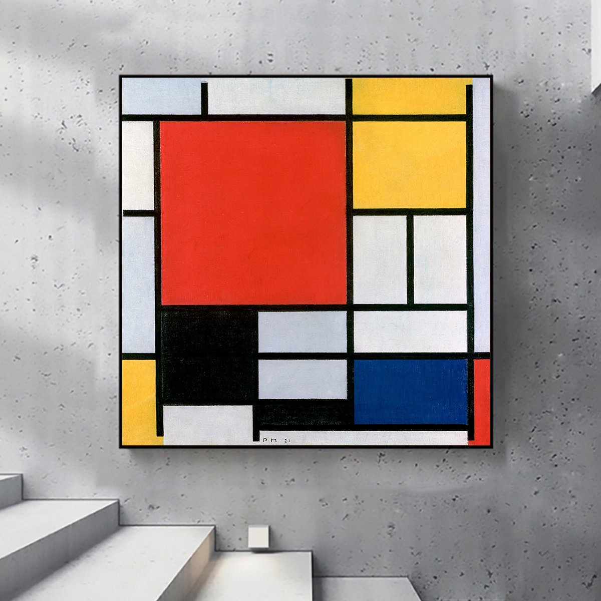 Piet Mondrian's Composition-reproduction of a Classic Painting