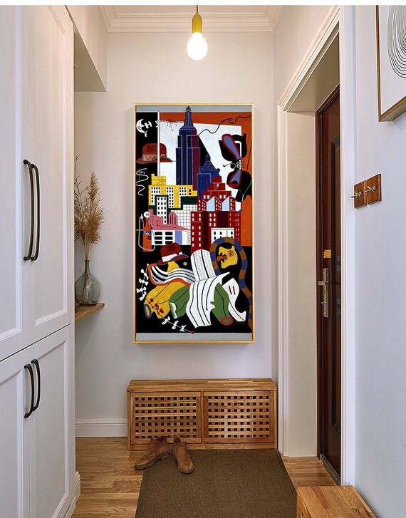 New York Mural-stuart Davis,home Office Decor,modern Abstract Art