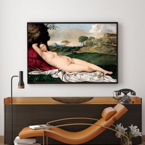 Giorgione&#39;s Sleeping Venus -Reproduction of a Classic Painting,Antique Art print,Home office decor,Vintage Wall Art,Museum Art,Masterpiece