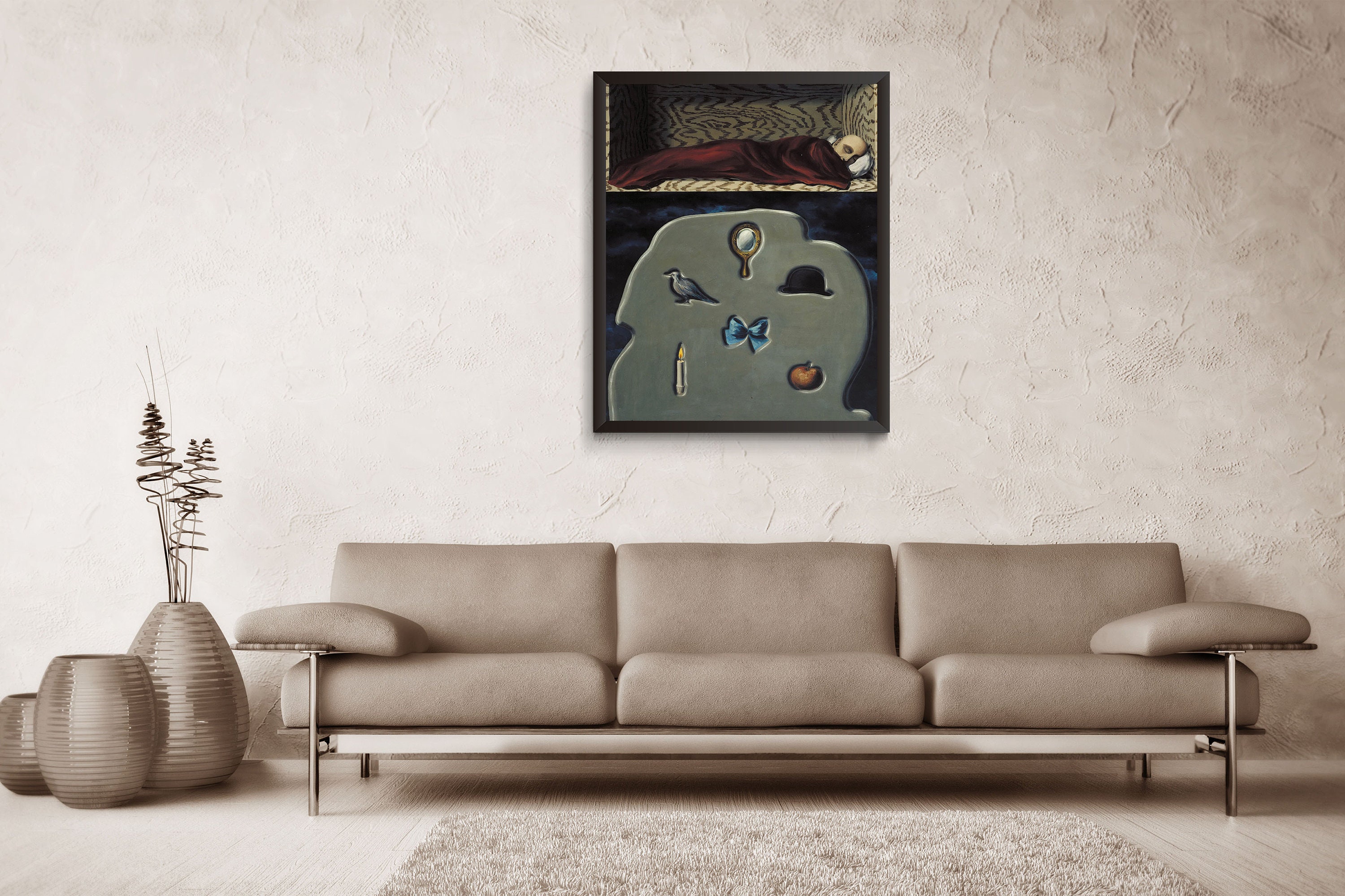 Reckless Sleeperrene Magritte,home Office Decor,surrealist Art