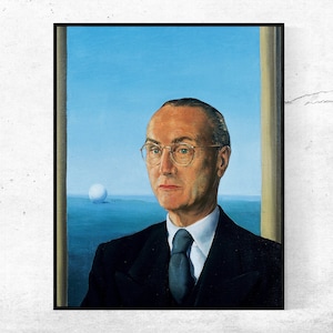 Porträtt av René Gaffe - René Magritte, Hemmakontorsinredning, Surrealistisk konst, Abstrakt målning, Utställningsaffisch, Vintagekonst, Specialdesignad extra stor storlek