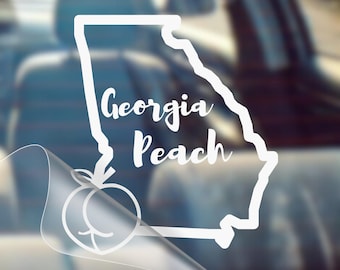 Georgia Peach Booty Vinyl Decal: Humorous Car Laptop Sticker