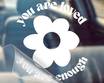 You Are Loved Car Decal: Weatherproof Vinyl Sticker, Motivational Quote
