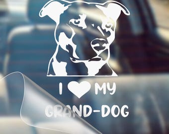 Grand Dog Pitbull Vinyl Decal: Weather-Resistant Car Sticker